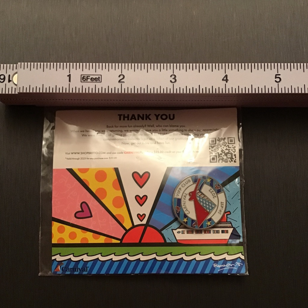 Carnival Cruise Line VIFP Club 2022 Spirit Cruise Ship Pin Blue Red